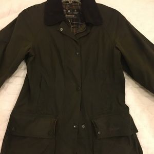 Barbour waxed beadnell jacket size 2